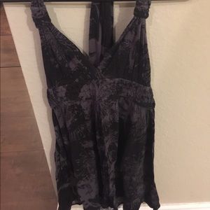 Black and grey boho flowy dress